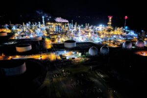 Industrial site at night